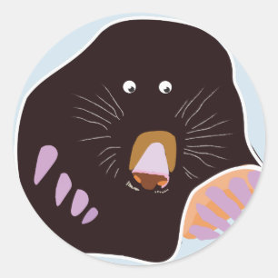 Mole Classic Round Sticker, glanzend Ronde Sticker