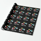 Mole-Cool Funny Molecule Pun Dark BG Cadeaupapier (Uitgerold)