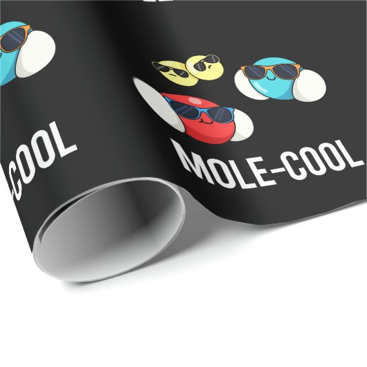 Mole-Cool Funny Molecule Pun Dark BG Cadeaupapier (Rol Hoek)