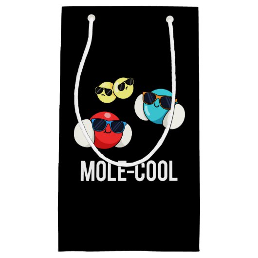 Mole-Cool Funny Molecule Pun Dark BG Klein Cadeauzakje (Voorkant)