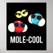 Mole-Cool Funny Molecule Pun Dark BG Poster (Voorkant)