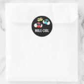 Mole-Cool Funny Molecule Pun Dark BG Ronde Sticker (Tas)