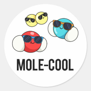 Mole-Cool Funny Molecule Pun Ronde Sticker
