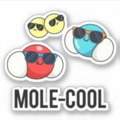 Mole-Cool Funny Molecule Pun Sticker (Voorkant)