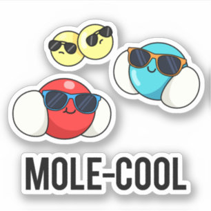 Mole-Cool Funny Molecule Pun Sticker