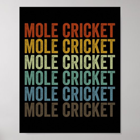 Mole Cricket Retro  Poster (Voorkant)