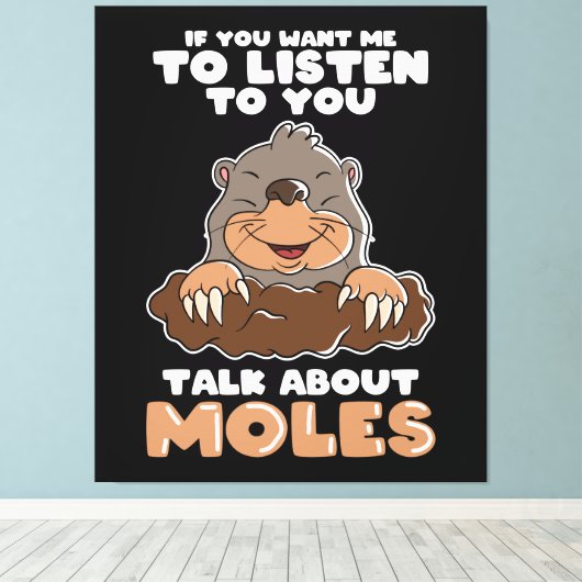 Mole Day Funny Mole praat over Mole Canvas Afdruk (Insitu (Houten vloer))