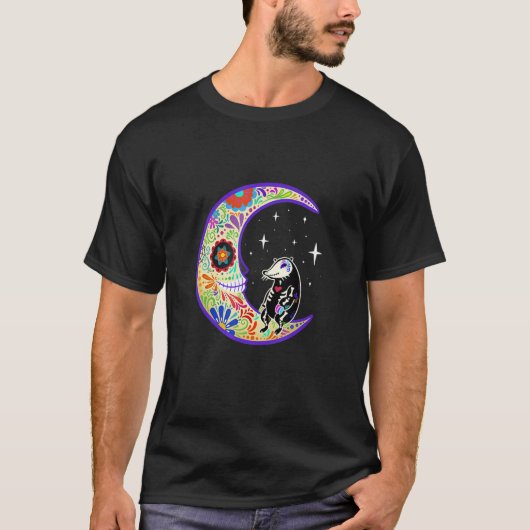 Mole Dia de Los Muertos Skeleton Sugar Skull T-shirt (Voorkant)