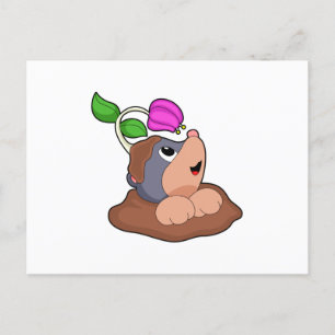 Mole Earth Flower Briefkaart