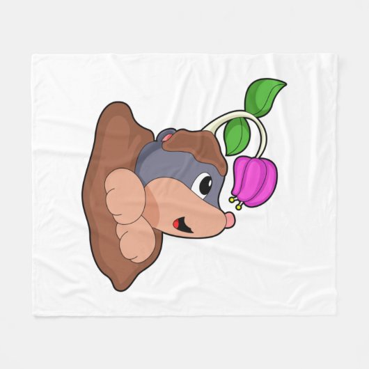 Mole Earth Flower Fleece Deken (Voorkant (Horizontaal))