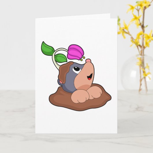 Mole Earth Flower Kaart (Gele Bloem)