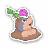 Mole Earth Flower Sticker (Voorkant)