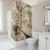 Mole en Ratty op een boottocht door Arthur Rackham Douchegordijn (In situ)