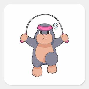 Mole Fitness Rope Vierkante Sticker