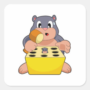 Mole Game Vierkante Sticker