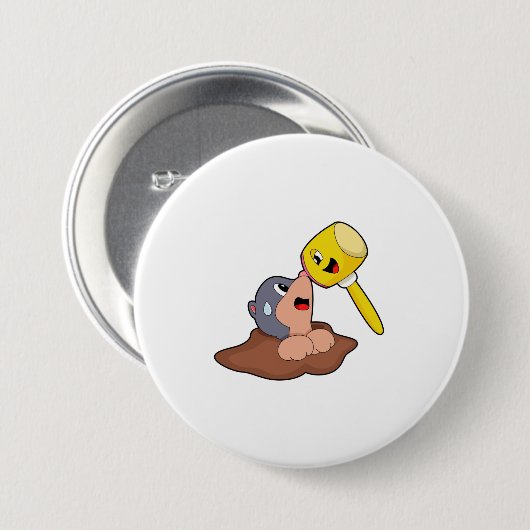 Mole Hammer Ronde Button 7,6 Cm (Voorkant /achterkant)