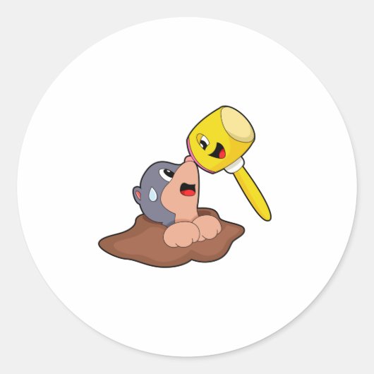 Mole Hammer Ronde Sticker (Voorkant)