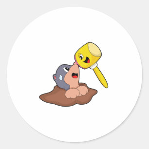 Mole Hammer Ronde Sticker