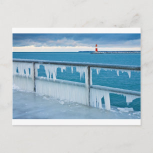 Mole in Warnemuende (Duitsland) in de winter Briefkaart