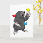Mole Juggler Juggle Kaart (Gele Bloem)