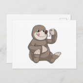 Mole met aardworm briefkaart (Voorkant / Achterkant)