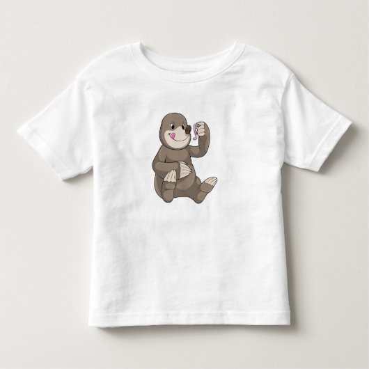 Mole met aardworm kinder shirts (Voorkant)