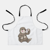 Mole met aardworm schort (Voorkant)