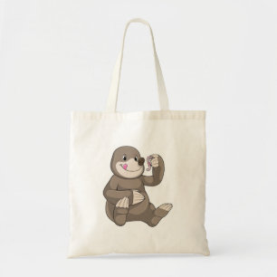 Mole met aardworm tote bag