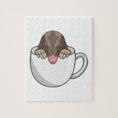 Mole met beker koffie legpuzzel (Verticaal)