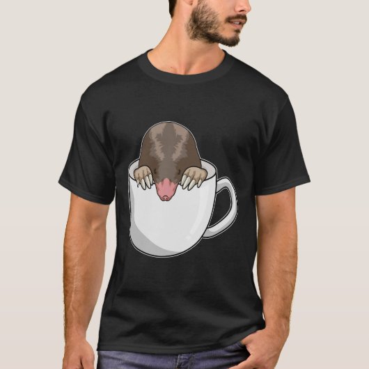 Mole met beker koffie t-shirt (Voorkant)