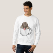 Mole met beker koffie trui (Voorkant volledig)