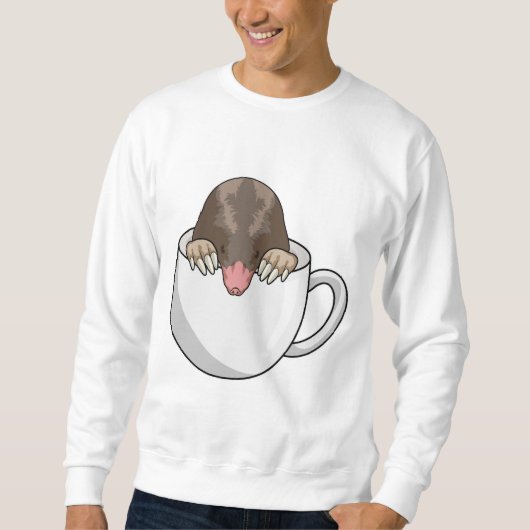 Mole met beker koffie trui (Voorkant)