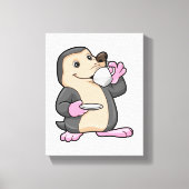 Mole met Cup Koffie & saucer Canvas Afdruk (Voorkant)