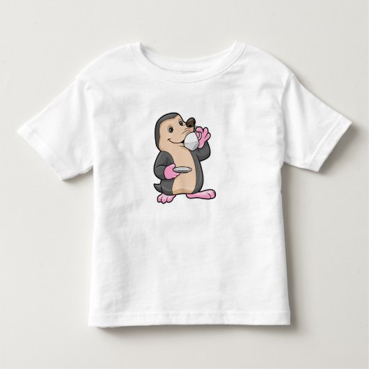 Mole met Cup Koffie & saucer Kinder Shirts (Voorkant)