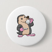 Mole met Cup Koffie & saucer Ronde Button 7,6 Cm (Voorkant)