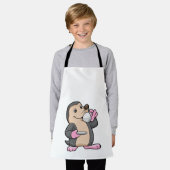 Mole met Cup Koffie & saucer Schort (Gedragen)