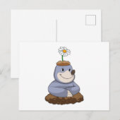 Mole met Daisy Flower Briefkaart (Voorkant / Achterkant)