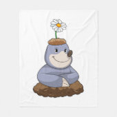 Mole met Daisy Flower Fleece Deken (Voorkant)