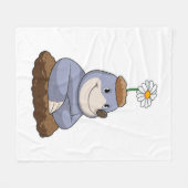 Mole met Daisy Flower Fleece Deken (Voorkant (Horizontaal))