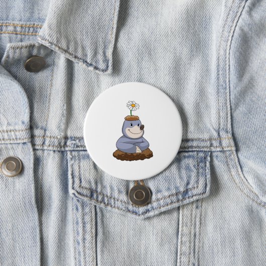 Mole met Daisy Flower Ronde Button 7,6 Cm (In situ)