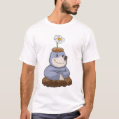 Mole met Daisy Flower T-shirt (Voorkant)