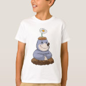 Mole met Daisy Flower T-shirt (Voorkant)