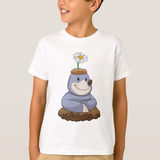 Mole met Daisy Flower T-shirt (Voorkant)