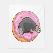 Mole met Donut Fleece Deken (Voorkant)