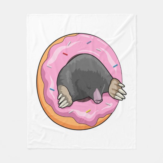 Mole met Donut Fleece Deken (Voorkant)