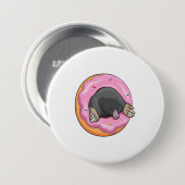Mole met Donut Ronde Button 7,6 Cm (Voorkant /achterkant)