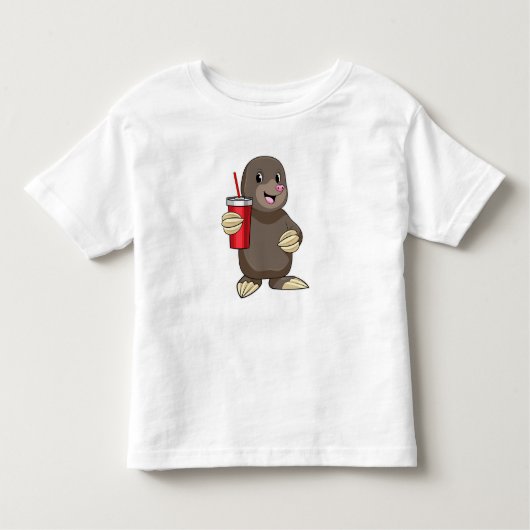 Mole met Drink mok Kinder Shirts (Voorkant)