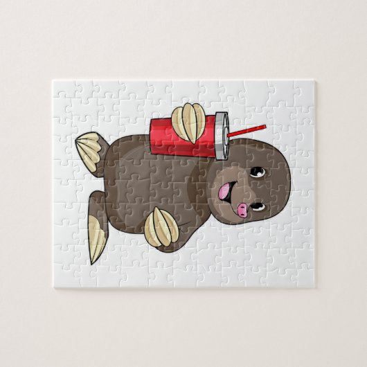 Mole met Drink mok Legpuzzel (Horizontaal)
