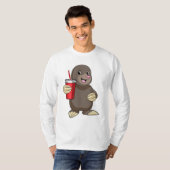 Mole met Drink mok T-shirt (Voorkant volledig)
