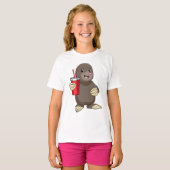 Mole met Drink mok T-shirt (Voorkant volledig)